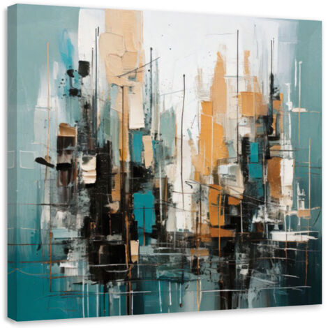 Wandbild Stadt Abstraktion Türkis Architektur 30x30 cm (1/5)