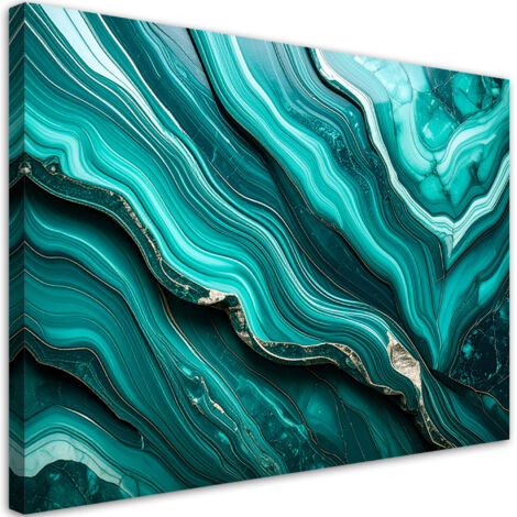 Wandbild Marmor Türkis Abstraktion 90x60 cm (1/5)