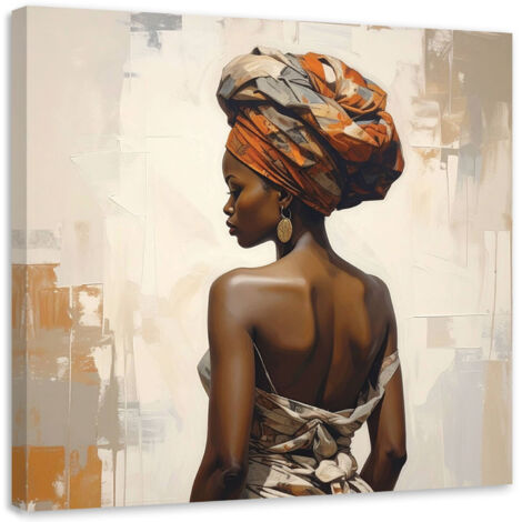Wandbild Afrikanische Frau beige 60x60 cm (1/5)
