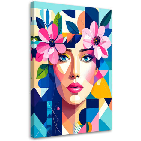 Wandbild Porträt einer Frau inspiriert vom Bauhaus 70x100 cm (1/5)