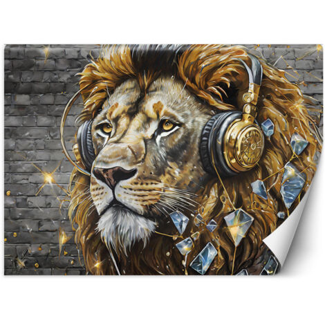 Fototapete Lion DJ Musik 200x140 cm (1/5)
