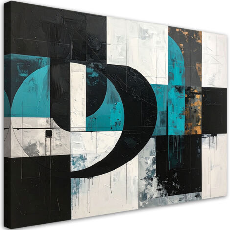 Wandbild Geometrische Formen Abstraktion türkis 90x60 cm (1/5)