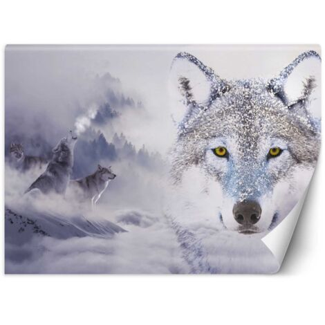 Fototapete Wolf im Nebel Natur Tiere 450x315 cm (1/5)