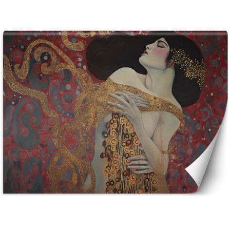 Fototapete Rote abstrakte Frau - G. Klimt 200x140 cm (1/5)
