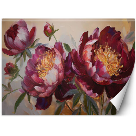 Fototapete Pfingstrosen Blumen Rot Natur 100x70 cm (1/5)