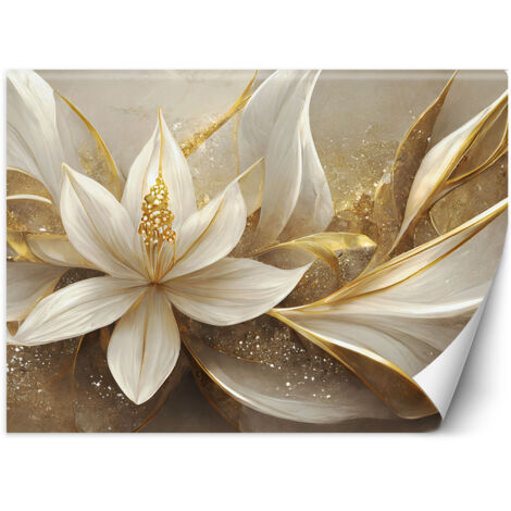 Fototapete Gold Glamour Blumen 3D 400x280 cm (1/5)