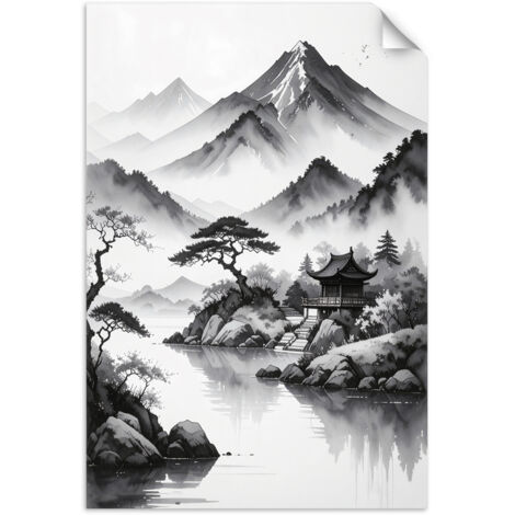 Selbstklebendes Poster – Wandsticker Japanische Landschaft 60x90 cm