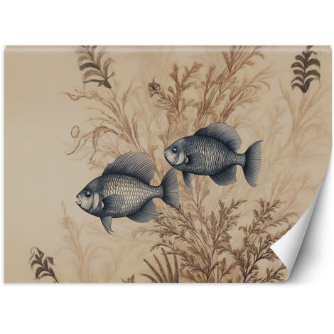 Fototapete Fisch auf beigem Hintergrund 350x245 cm (1/5)