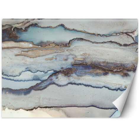 Fototapete Marmor Struktur Blau Türkis Grau Abstrakt 400x280 cm