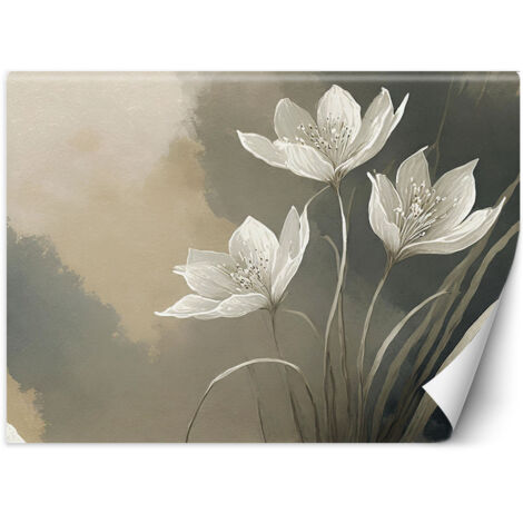 Fototapete Blumen Abstrakt Beige 400x280 cm (1/5)