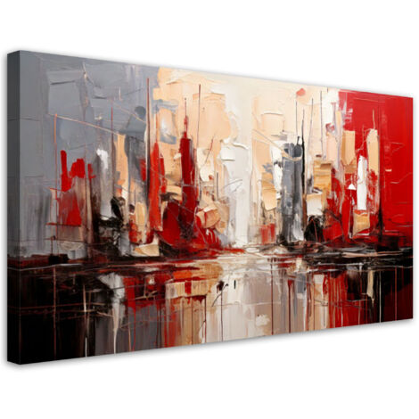 Wandbild Abstrakte Stadt Rot 80x40 cm (1/5)