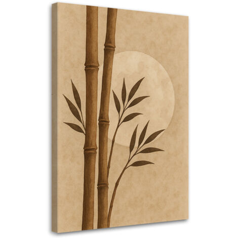 Wandbild Mohnblumen Bambus Aquarell Braun Natur 40x60 cm (1/5)