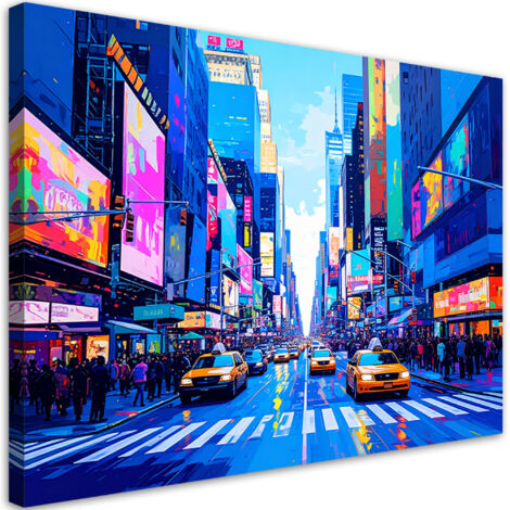 Wandbild New York Taxi bunte Stadt 60x40 cm (1/5)