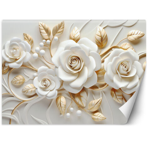 Fototapete Goldene Blumen 3D 300x210 cm (1/5)