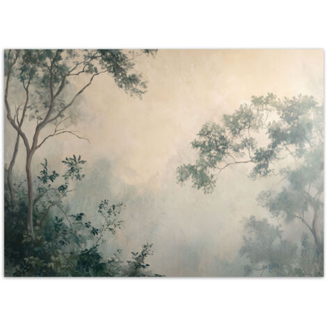 Fototapete Nebel im Wald 300x210 cm
