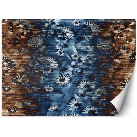 Fototapete Blauer Wandteppich Vintage-Muster 450x315 cm (1/5)