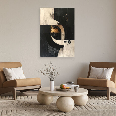 Wandbild Geometrische Abstraktion schwarz Gold 40x60 (1/4)