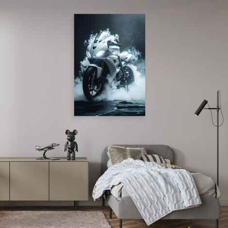 Wandbild Weißes Sportmotorrad 70x100 (1/4)