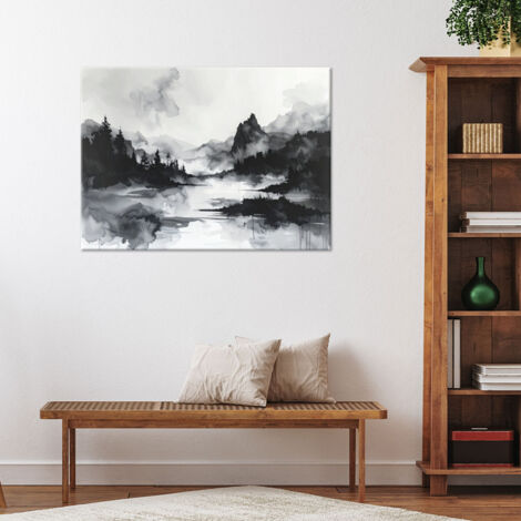 Wandbild Berge im Nebel 100x70 (1/4)