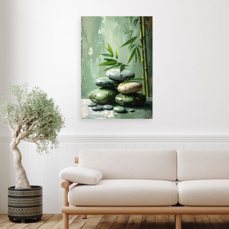 Wandbild Zen Spa Steine Bambus Imitation Farbe 40x60 (1/4)
