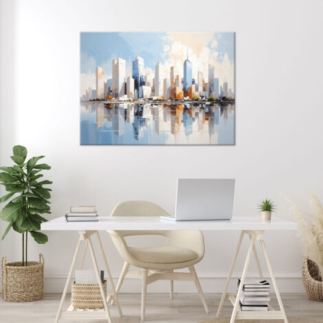 Wandbild Wolkenkratzer Stadtarchitektur Blau 90x60 (1/4)