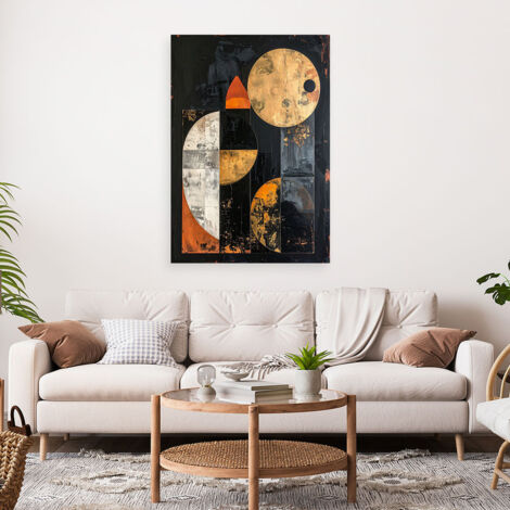 Wandbild Geometrische Abstraktion Gold und Schwarz im Glamour Stil 40x60 (1/4)