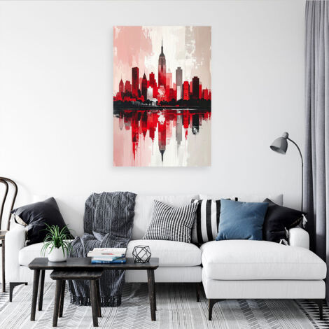 Wandbild Rote Stadtgebäude 60x90 (1/4)