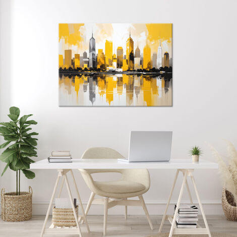 Wandbild Moderne Stadtgebäude Gelb 60x40 (1/4)