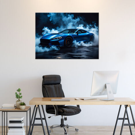 Wandbild Blauer Sportwagen 60x40 (1/4)
