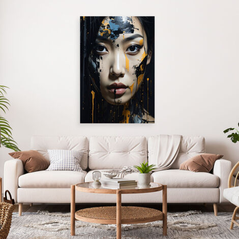 Wandbild Porträt einer Frau modische Abstraktion Imitation von Farbe 70x100 (1/4)