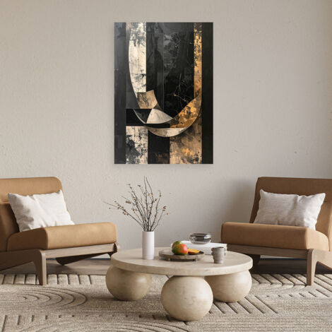 Wandbild Geometrische Abstraktion schwarz Gold 40x60 (1/4)