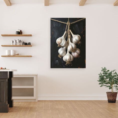 Wandbild Hängender Knoblauch Gemüse 60x90 (1/4)