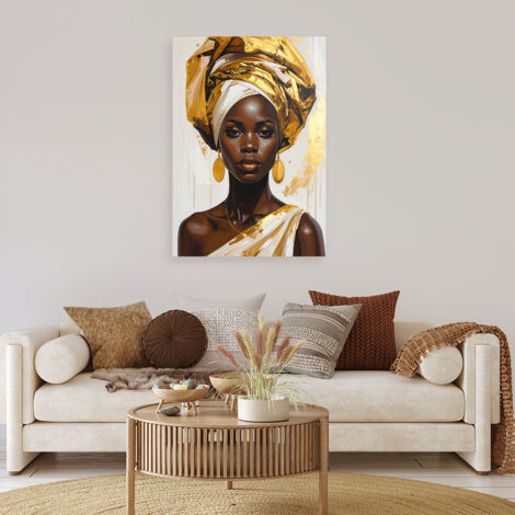 Wandbild Porträt einer schwarzen Frau mit Turban 40x60 (1/4)