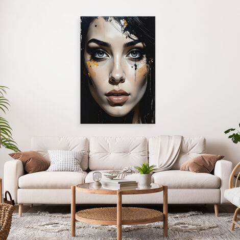 Wandbild Porträt einer Frau modische Abstraktion mit Farbakzenten 60x90 (1/4)