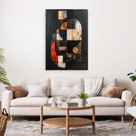 Wandbild Schwarze geometrische Abstraktion im Glamour Stil 70x100 (1/4)