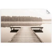 Selbstklebendes Poster – Wandsticker Pier See Landschaft Natur 120x80 cm