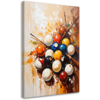 Modernes Wandbild für das Wohnzimmer Büro Billardkugeln Snooker 70x100 cm