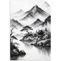 Selbstklebendes Poster – Wandsticker Japanische Landschaft 60x90 cm