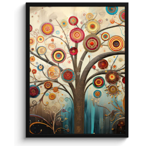 PÓSTER ENMARCADO Árbol - Árbol de la vida - Color Cuadros Decorativos 60x80