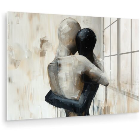 CUADRO DE METACRILATO Abstracto - Amor - Blanco y negro - Moderno Cuadros Decorativos 120x80