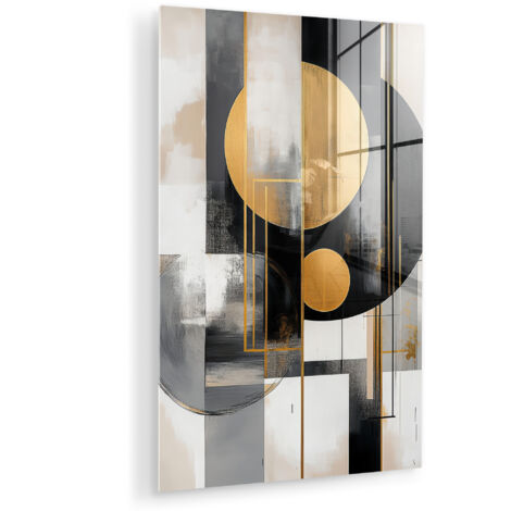 CUADRO DE METACRILATO Abstracto - Oro - Plata - Formas - Estética - Moderno Decoracion Pared Salon 40x60