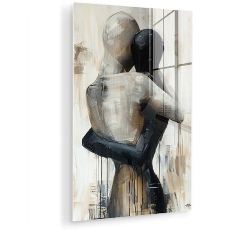 CUADRO DE METACRILATO Abstracto - Amor - Blanco y negro - Moderno Decoracion Pared Salon 40x60