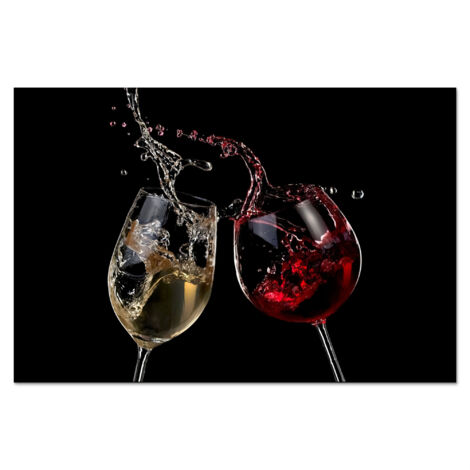 PANEL ANTISALPICADURAS COCINA Vino tinto - Vino blanco - Vidrio - Negro 90x60
