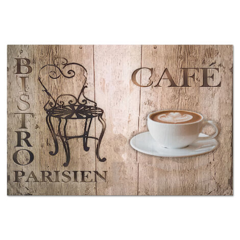 PANEL ANTISALPICADURAS COCINA Bistro Parisien - Café - Café - Vintage 70x50