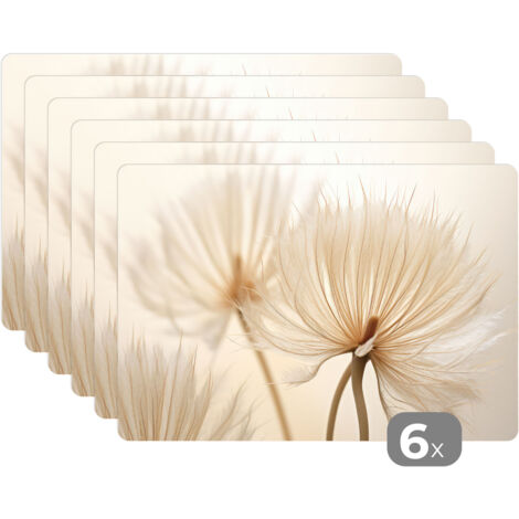 MANTELES INDIVIDUALES Flores - Beige - Naturaleza Set de 6 Para la mesa de la cocina 45x30