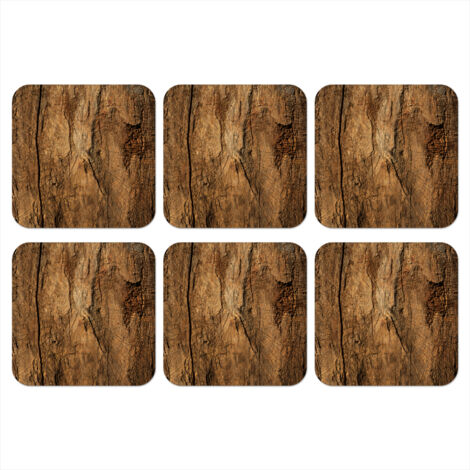 POSAVASOS Tronco de árbol - Madera - Textura Set de 6 10x10 (1/5)