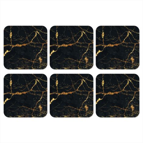 POSAVASOS Oro - Mármol - Brillo - Lujo Set de 6 10x10 (1/5)