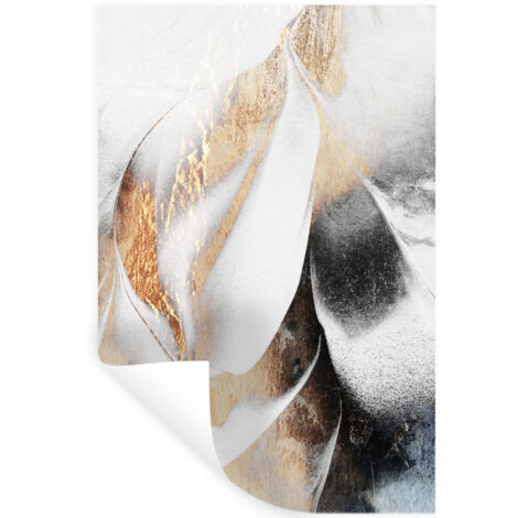 ADHESIVO DE PARED Lujo - Abstracto - Oro - Blanco 40x60