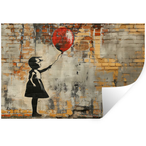 ADHESIVO DE PARED Graffiti - Banksy - Chica - Arte callejero 120x80