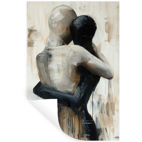 ADHESIVO DE PARED Abstracto - Amor - Blanco y negro - Moderno 40x60